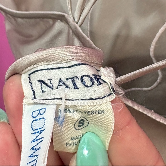 Vintage Natori Flower Print Cream Slip Dress - Picture 6 of 6